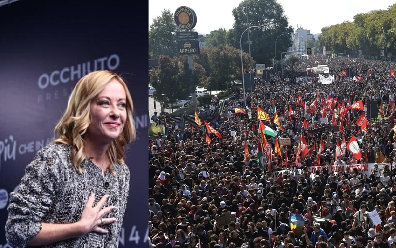 giorgia meloni scioperi gaza costo